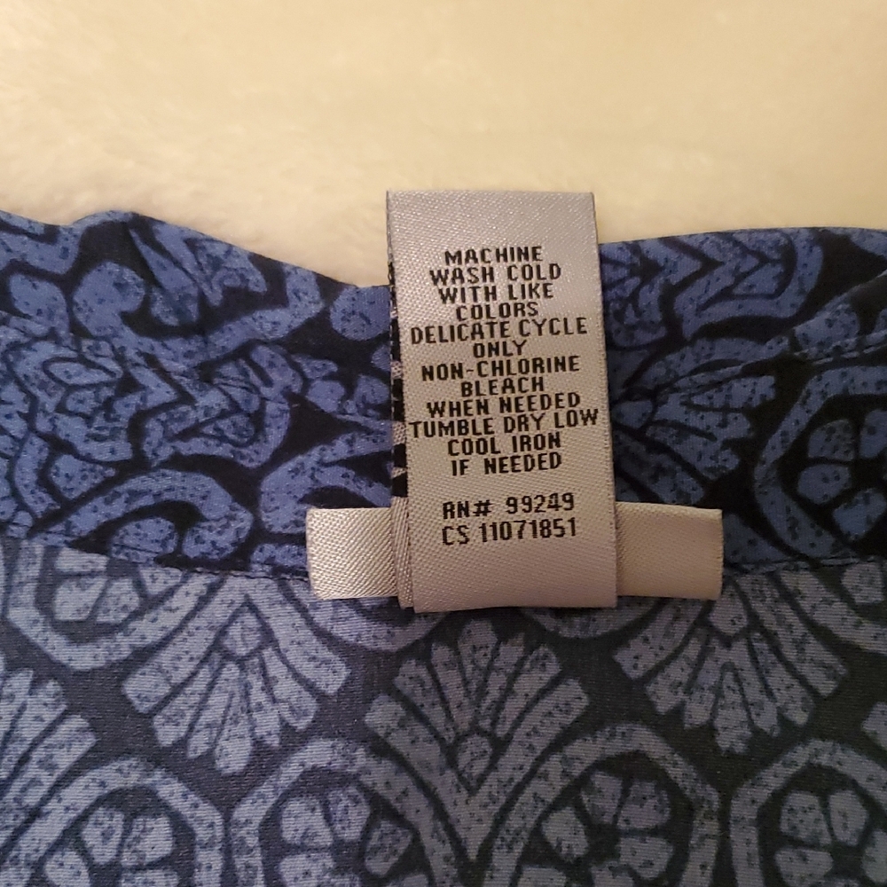 Catherines Navy Blue Patterned Button Down Shirt - image 6